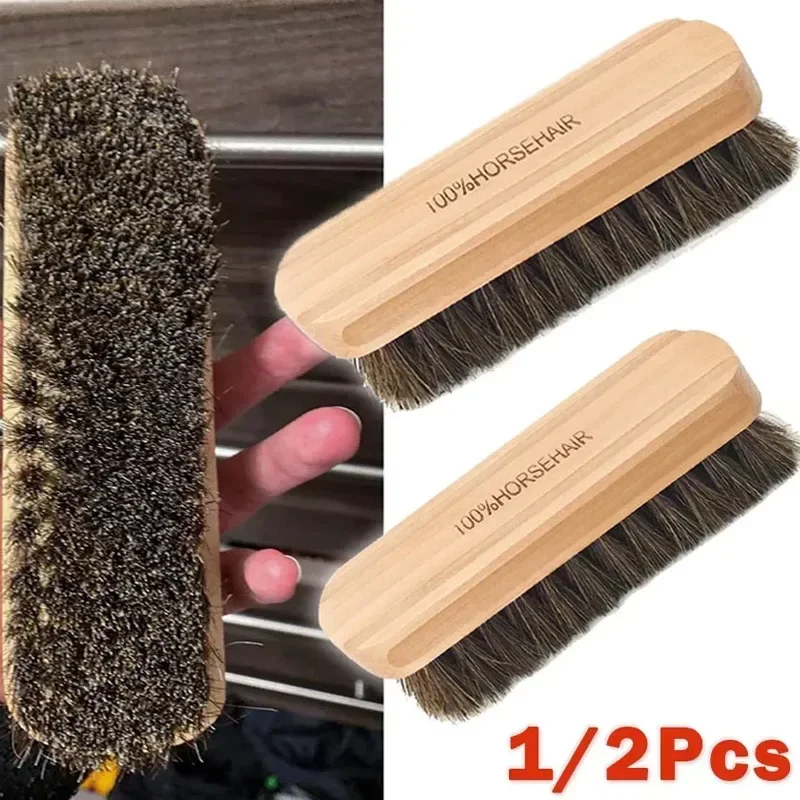 Seat Cleaner Fabric - KKJOY Multifunctional Horsehair Wooden Brush for